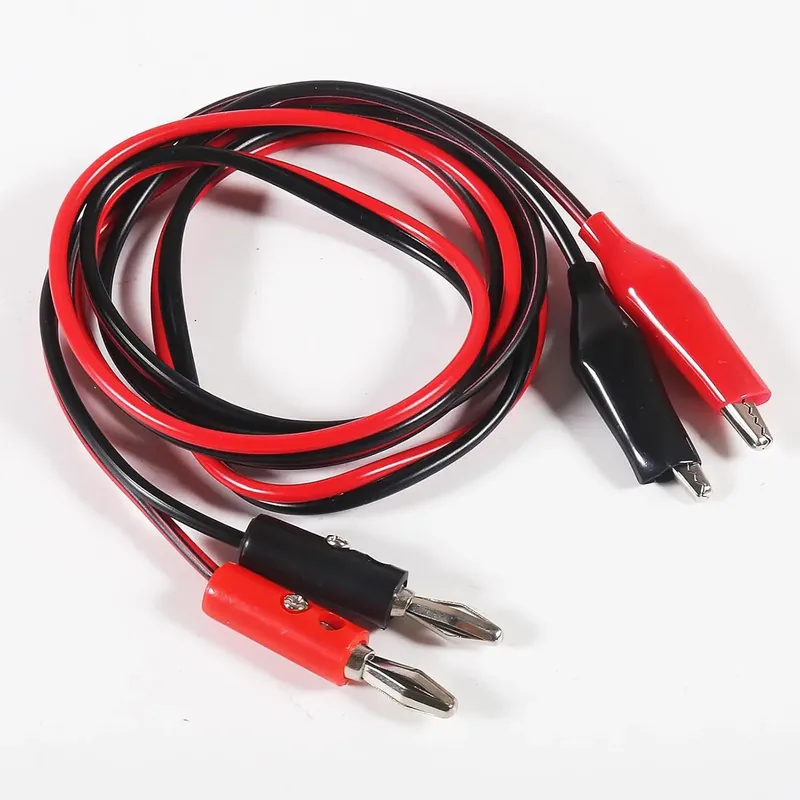 2 Stück 4 mm Bananenstecker auf Krokodilklemme, Messleitungen (100 cm/3,3 Fuß) |   Hochwertige Kupfer-Überbrückungsdrähte mit weichem, flexiblem Kabel
