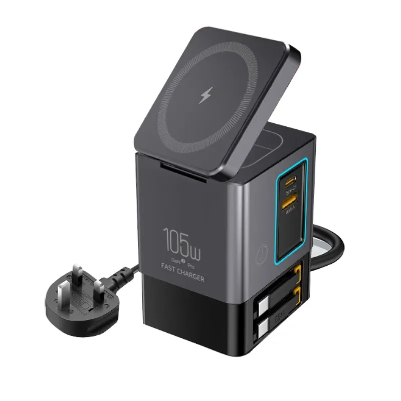 GaN 6 in 1 105 W magnetischer kabelloser Ladeständer 15 W schnelle kabellose Lade-Desktop-Dockstation für iPhone16 15 14 13 Airpod