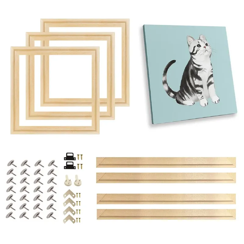 Platz DIY Natürliche Holz Bilder Rahmen Für Wand Leinwand 30X30 40X40 Rahmen Diamant Malerei Große Größe Bild Poster wand Rahmen