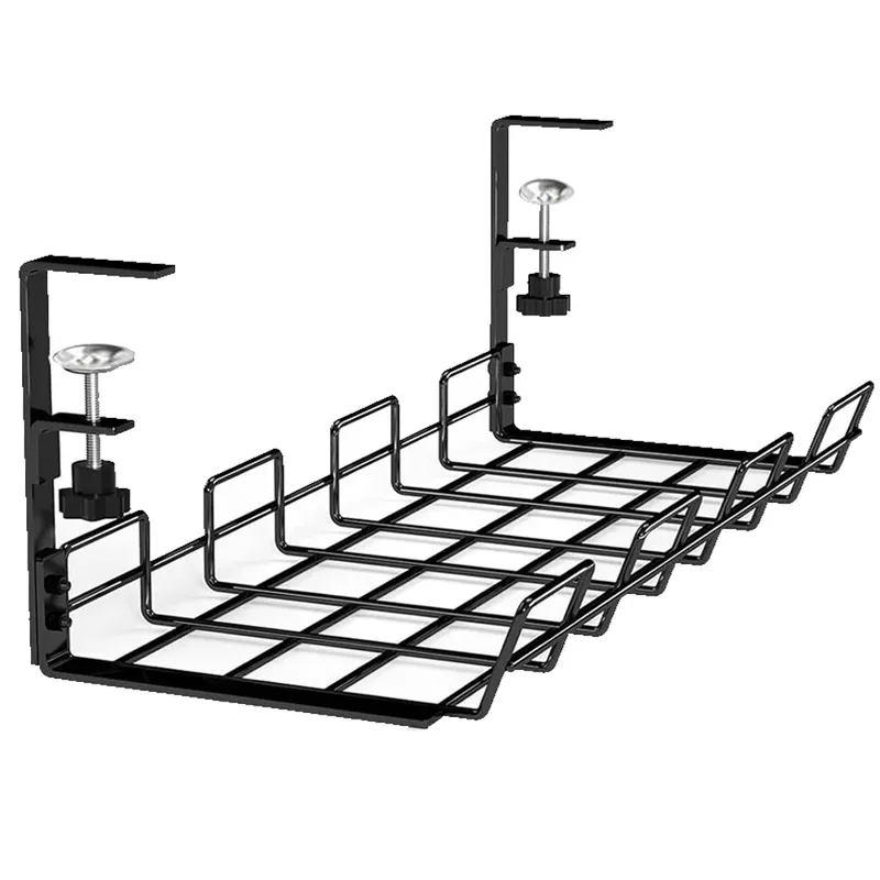 Kabelmanagement-Box unter dem Schreibtisch, Kabel-Organizer, Aufbewahrungsregal, Schreibtisch, Kabelmanagement, Kabelablage unter dem Schreibtisch, ohne Bohren, Metallregal für