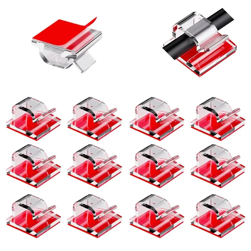 50 Stück selbstklebende Kabel-Draht-Clips, transparentes Kabel, Outdoor-Kabelmanagement, Draht-Organizer, Kabelhalter für unter dem Schreibtisch, Auto, Wand, TV-Kabel - 3.75 EUR