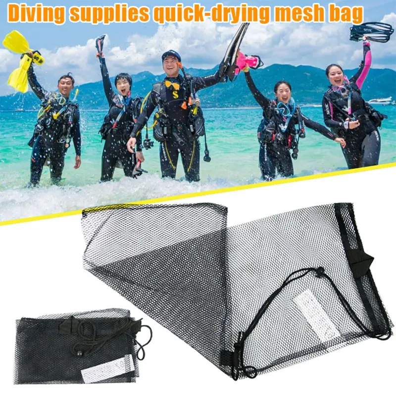 Kordelzug zum Tauchen 	 Schnorchel-Aufbewahrungsnetztasche, schnell trocknend, langlebig, zum Tauchen, Netztasche für Sportgeräte, Fitnessstudio, Strand