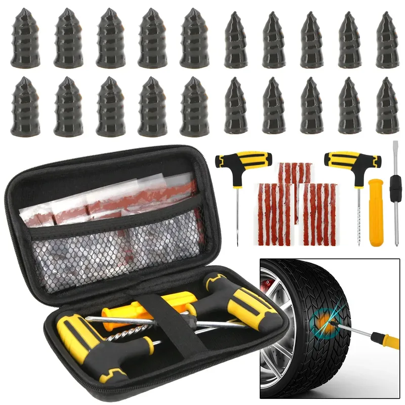 Motorrad Vakuum Reifen Reparatur Nagel Auto Reifen Reparatur Tools Kit Mit EVA Lagerung Fall Auto Gummi Tubeless Reifen Reparatur Werkzeug Sets