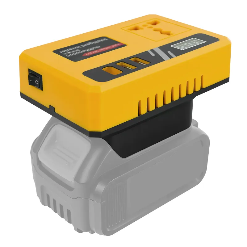 Wechselrichter für Dewalt 20 V Batterie DC 20 V zu AC 110–220 V Batteriewechselrichter Tragbares Kraftwerk Generator Ladegerät Adapter