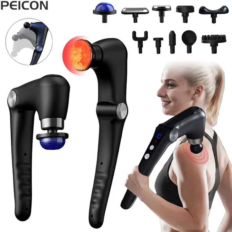 Faszien-Massagepistole, Schultermassagegerät, elektrische Muskelmassagepistole, Hochfrequenz, Rücken, Taille, Hals, Körpermassage mit Griff