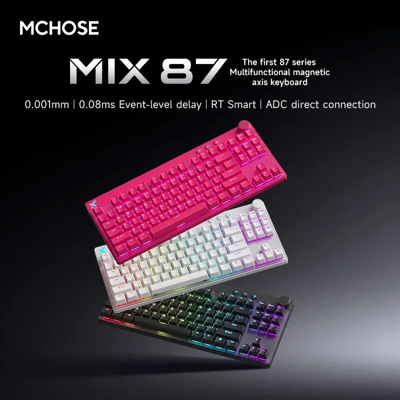 Mchose Mix87 Magnetische Switch-Tastatur, kabelgebundene Gaming-Tastatur, 8K + 256K, Esport 0,08 ms, niedrige Latenz, E-Sports, individuelles Gamer-Zubehör