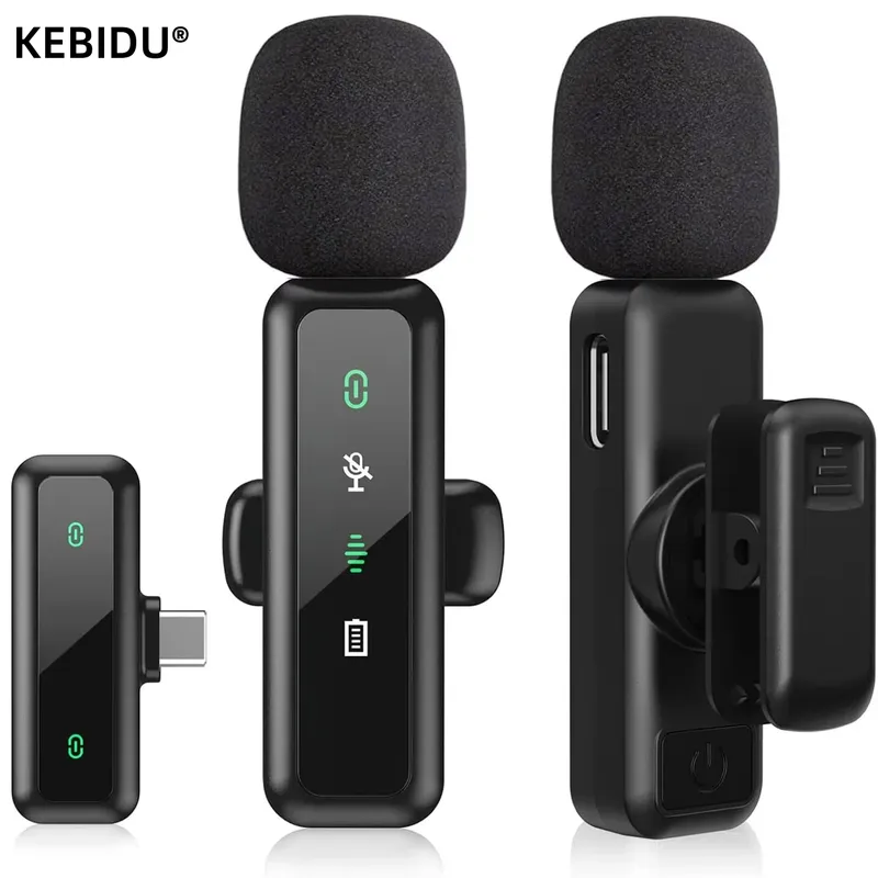 Lavalier-Funkmikrofon, 80 mAh, wiederaufladbarer Akku, aufsteckbares Podcast-Mikrofon für Streaming, Vlogging, Sprachaufzeichnung, Plug & Play