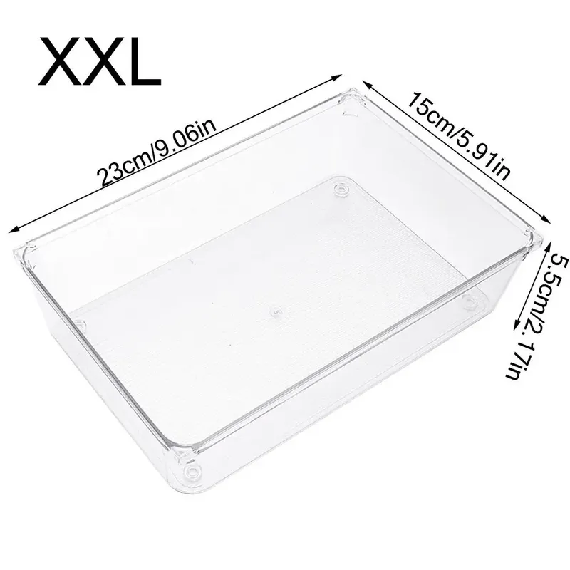 Langlebige S/M/L/XL/XXL Desktop-Aufbewahrungsbox, transparente Kleinigkeiten, Sortierung, Aufbewahrung, Organizer, Schublade, Kunststoff, Kosmetik-Organizer-Boxen