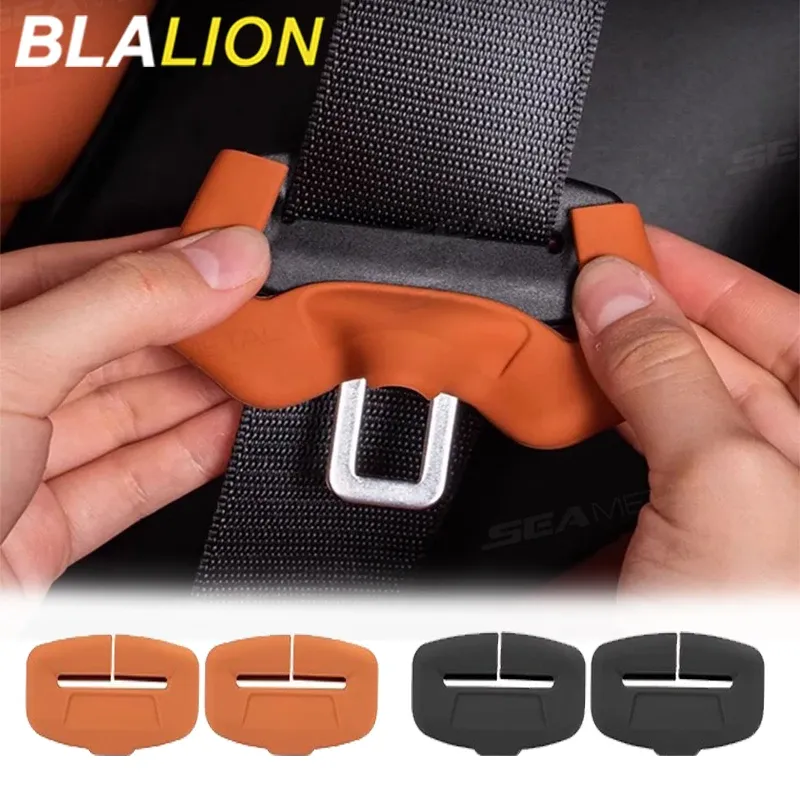 BLALION 2 Stück Sicherheitsgurt-Schnallenabdeckung, kratzfeste Gummi-Autositz-Schnalle, Schutzclip, Schutzabdeckung, universell für SUV-Limousine