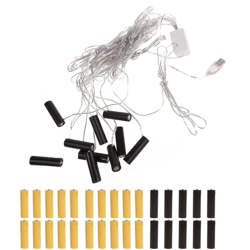 LR6 AA-Batterie-Eliminatoren, USB-Stromversorgungskabel-Adapter, ersetzt 1,5 V AA-Batterien für LED-Leuchten, elektrische Uhr, Kamera, Spielzeug