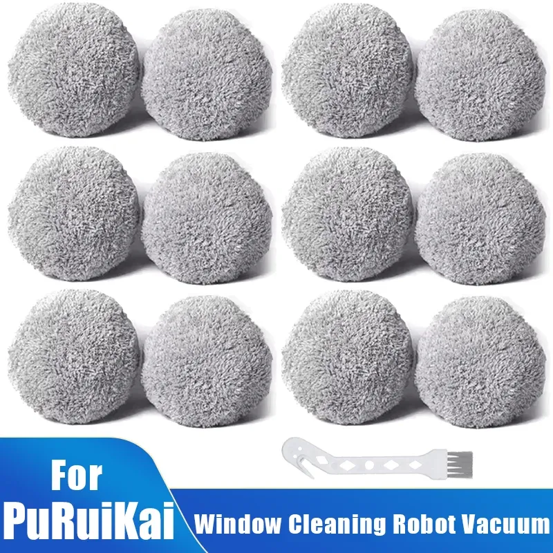12PCS Mopp Tuch Für PuRuiKai Smart fenster reinigung roboter, Waschbar Mopp Tuch Lumpen Fenster Glas Reinigung Kleidung Kits