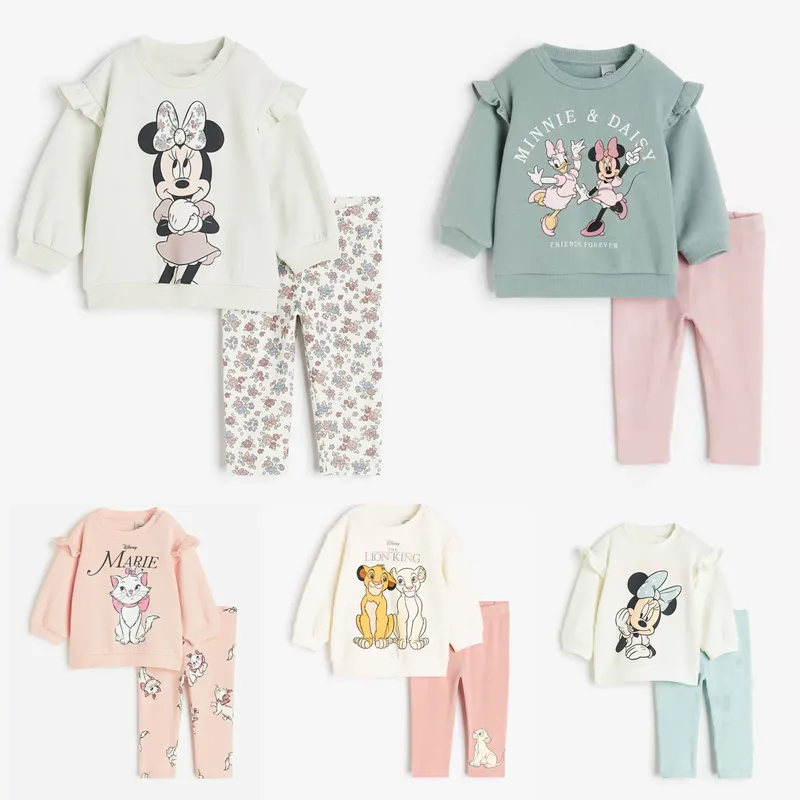 Neue Herbst Sweatshirt Outfits Cartoon Print Hoodies + Hosen 2 Stück Set Oberbekleidung Baumwolle Lange ärmeln Anzüge Jungen kind Kostüm