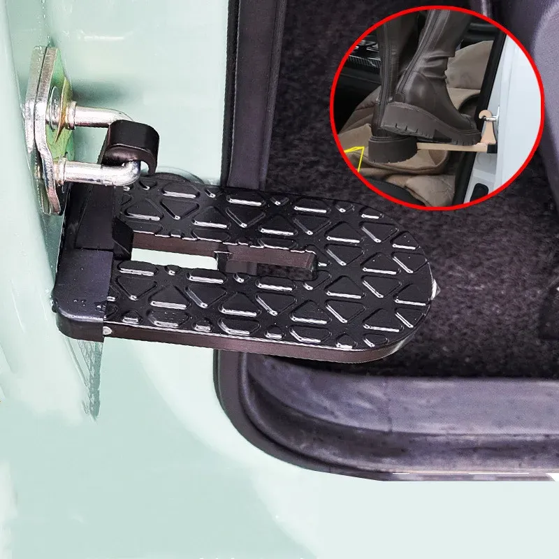 Universal Fit Auto Tür Schritt Faltbare Dach Rack Latch Haken Fuß Pedal Multifunktions Aluminium Legierung Sicherheit Hammer Fenster Breaker