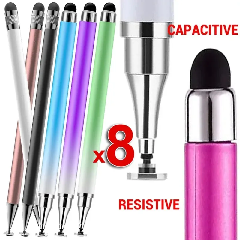 8-1PCS Doppelköpfiger Universal-Stylus-Stift für iPad Tablet Android iOS Telefon Zeichnen Schreiben kapazitiver Bildschirm Touch-Stylus-Stifte