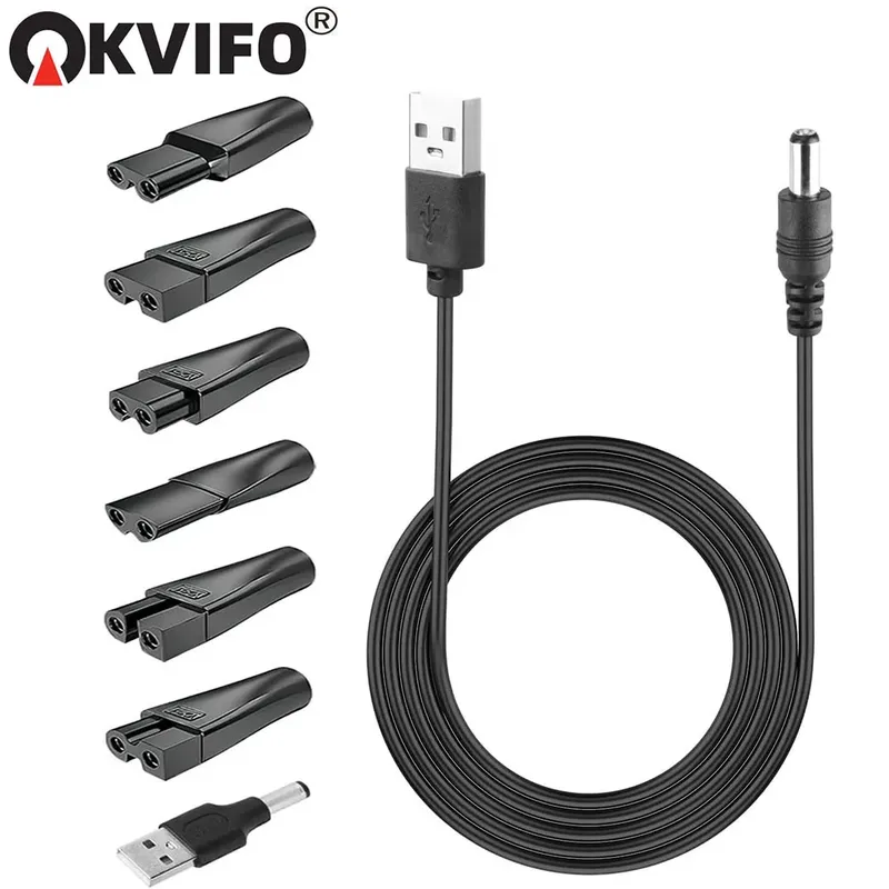 KVIFO 8 Stück Ersatz-Netzkabel, 5 V, Ladegerät, USB-Adapter, geeignet für alle Arten von elektrischen Haarschneidemaschinen, Bartschneidemaschinen, Rasierer