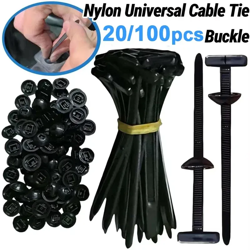20/100 stücke Auto Nylon Krawatten Wrap Kabel Feste Verschluss Clips Auto Schlauch Befestigung Zip Strap Selbst-Locking wiederverwendbare Nylon Kabel Krawatten