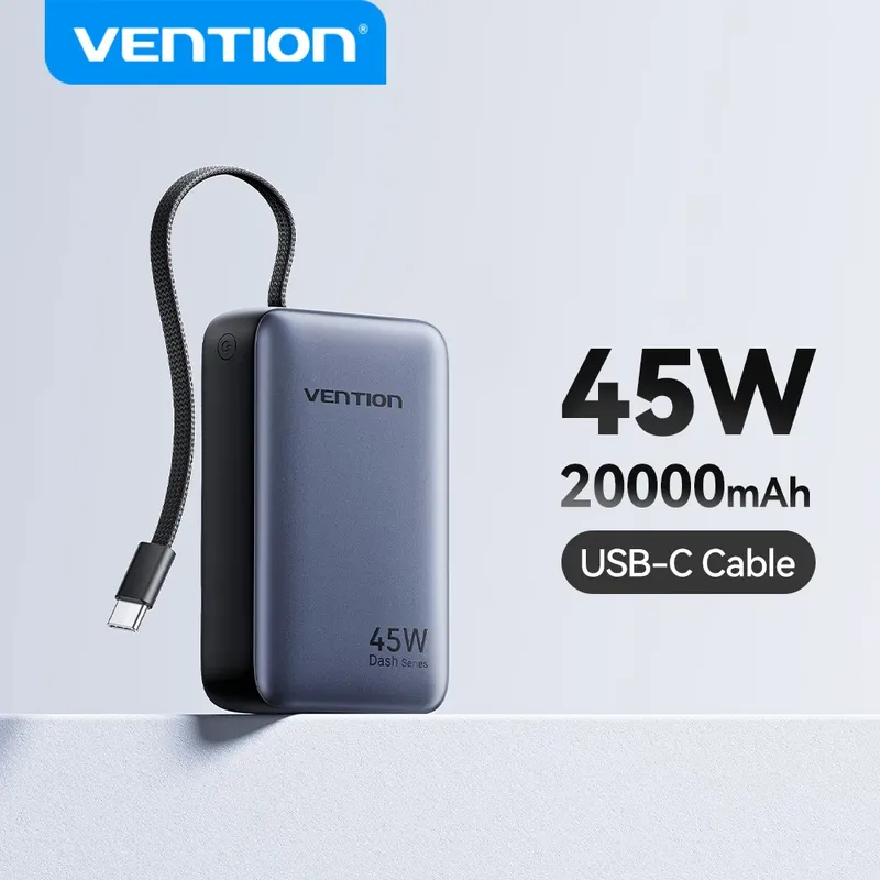 Vention CCC 45W 20000mAh Power Bank Schnellladung Tragbares Ladegerät für Xiaomi iPhone Pro Max Samsung Galaxy Akku 3C Powerbank