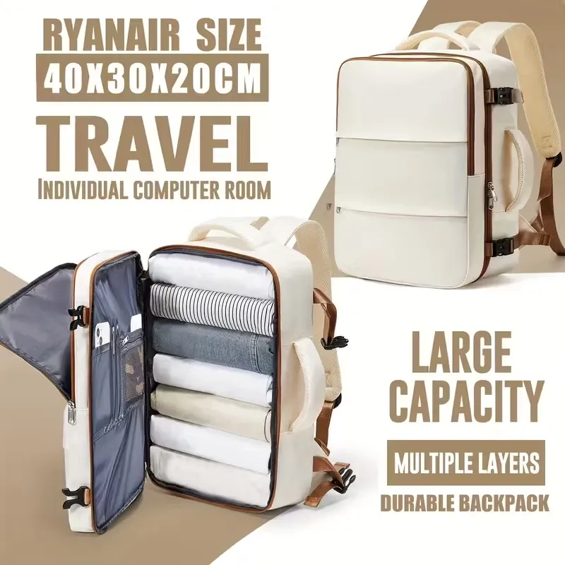 Notebook-Rucksack für Reisen, 40 x 30 x 20 Ryanair, Laptoptasche, für Herren und Damen, Business, wasserdichte Kabinentasche, Tragetasche, Rucksack, Schultasche