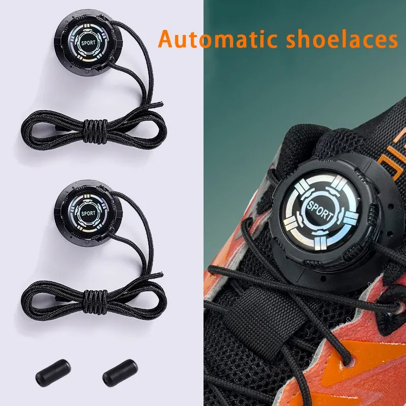 Automatische Schnürsenkel ohne Bänder. Installieren Sie einfache drehbare Schnallen-Schnürsenkel, dickes Seil, Tennis-Turnschuhe, Schnürsenkel, Schuhzubehör, 1 Paar