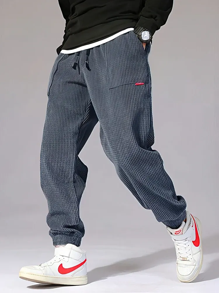 Herbst Winter Warme Motorrad Jogger Cord Hosen Männer Tech Fleece Jogginghose Casual Harem Hosen Männlichen Sport Thermische Hosen