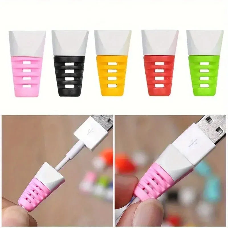 Universal Handy Datenkabel Schutzhülle Kreative USB Stecker Schutzhülle Gummi Hülse Anti-brechen Schreibtisch Zubehör