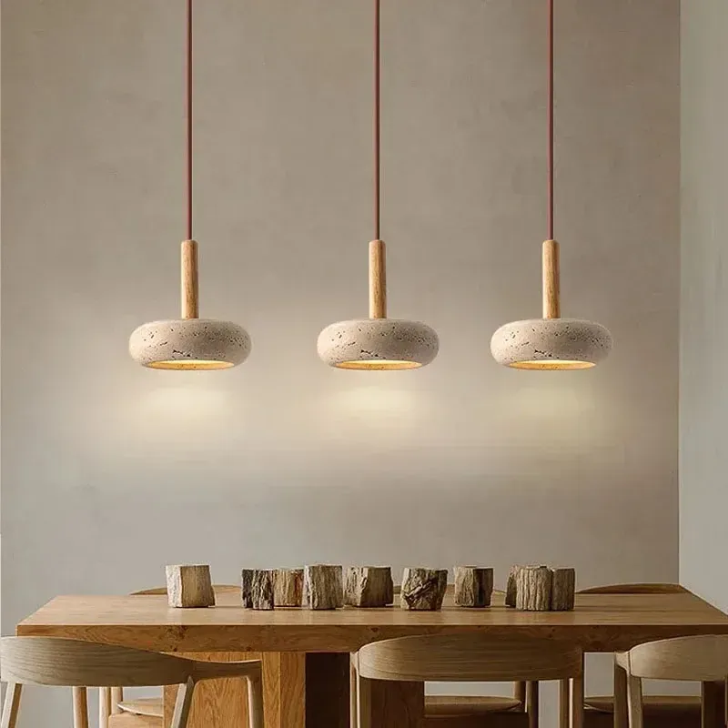 2024 neue, heiß verkaufte Pendelleuchten, Wabi Sabi, kreisförmiger gelber Stein, kommerzielle Heimdekoration, Restaurantzimmer, LED-Droplight