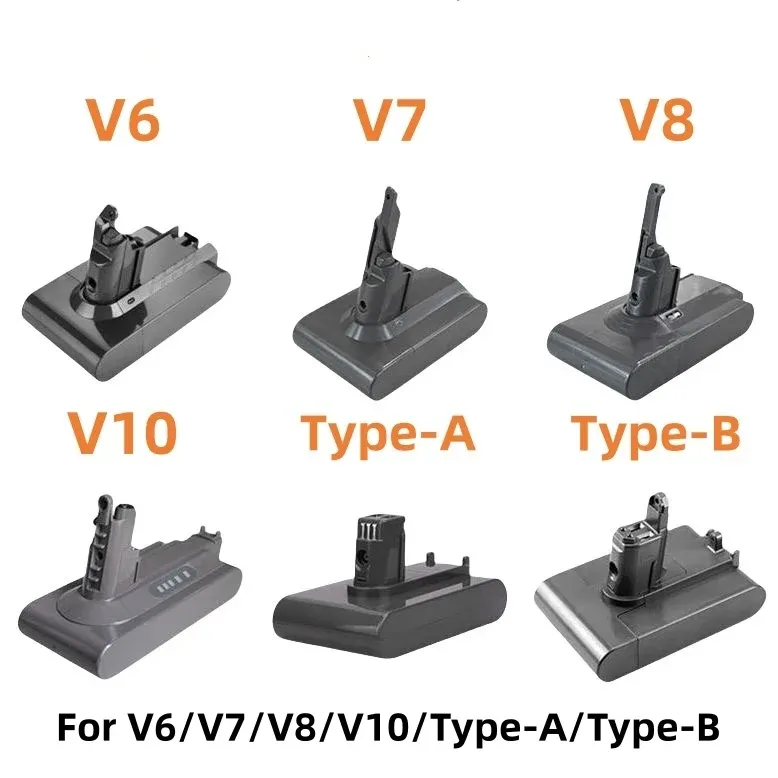 Für Dyson V6/v7/V8/V10 Typ-A/Typ-B Serie Staubsauger Akku, wiederaufladbarer Lithium-Ionen-Akku 21,6 V + Ladegerät