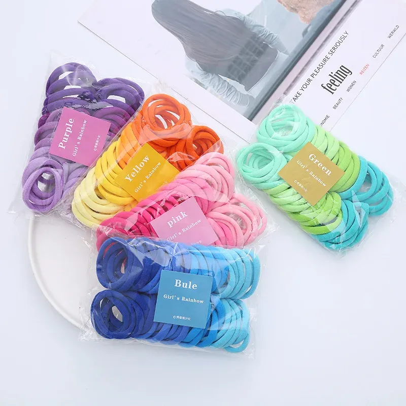 50 Teile/satz Frauen Mädchen Grundlegende Haar Bands 4cm Einfache Scrunchies Elastische Stirnband Haar Seile Krawatten Pferdeschwanz Haar Zubehör headwear