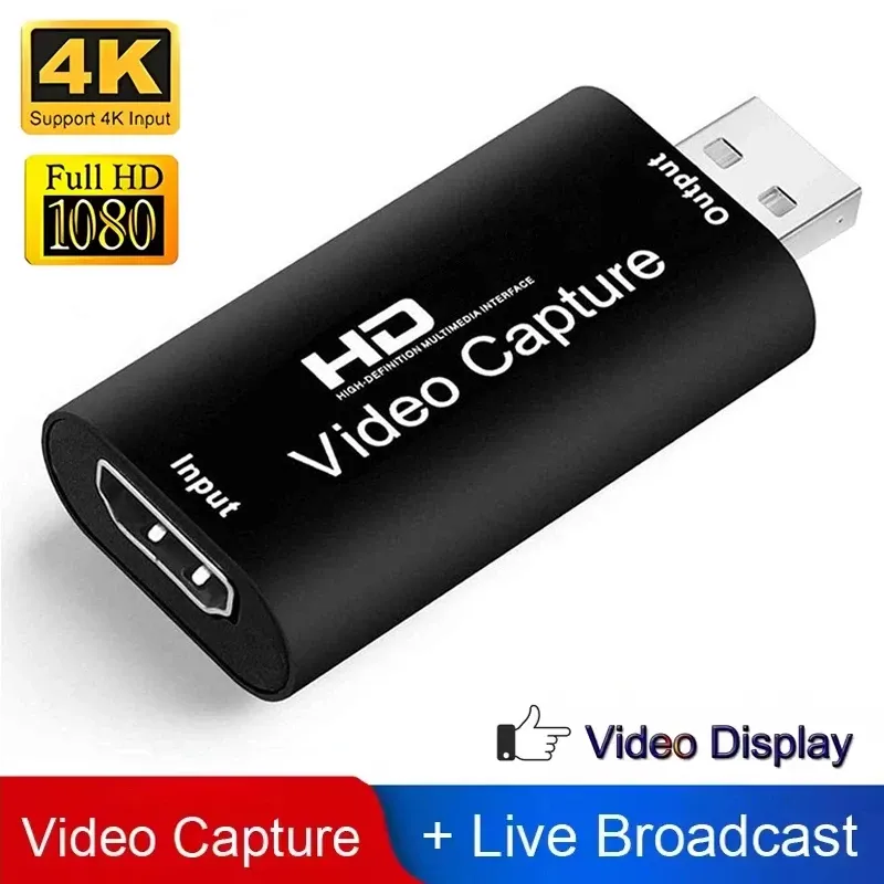 HDMI-kompatibel 4K 1080p Zu USB 2,0 Video Capture Karte Spiel Grabber Recorder für PS4 DVD Kamera aufnahme PC Live-Streaming