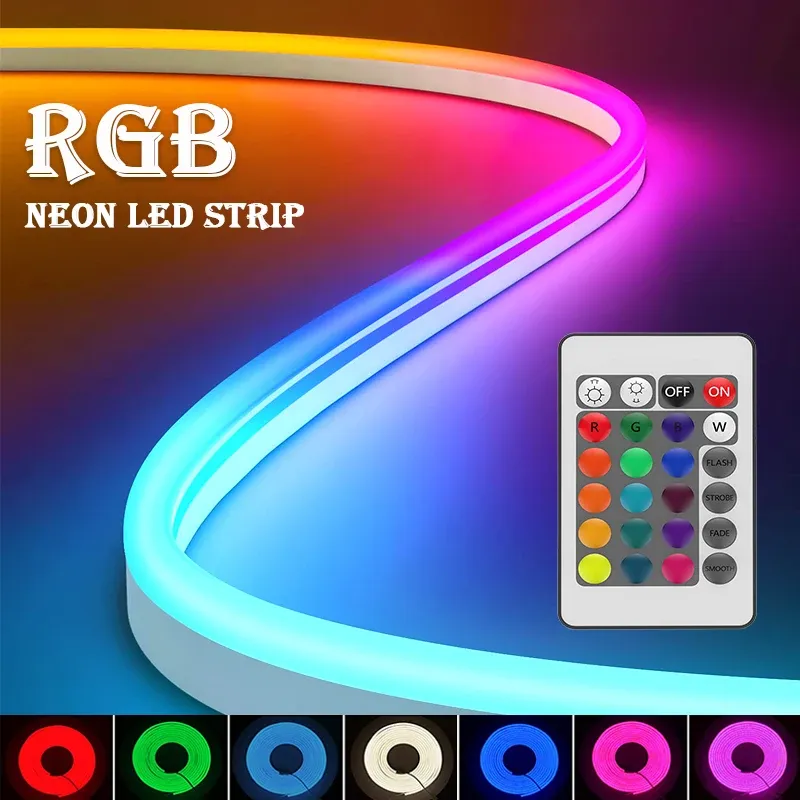 USB LED Neon Lichterketten, RGB LED Streifen Lichter mit Fernbedienung, Farbwechsel flexibler LED-Lichtstreifen, Gaming 5V Neonlichter