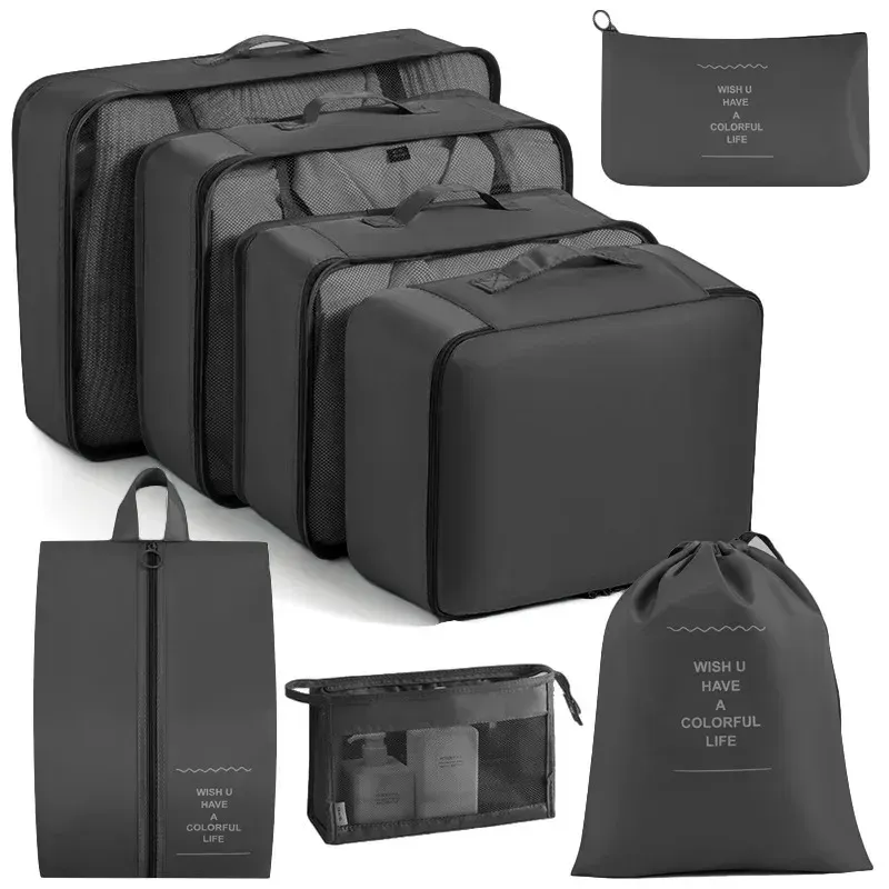 6/8Pcs Set Reisetasche Organizer Kleidung Gepäck Reise Veranstalter Decke Schuhe Organisatoren Tasche Koffer Beutel Verpackung Würfel