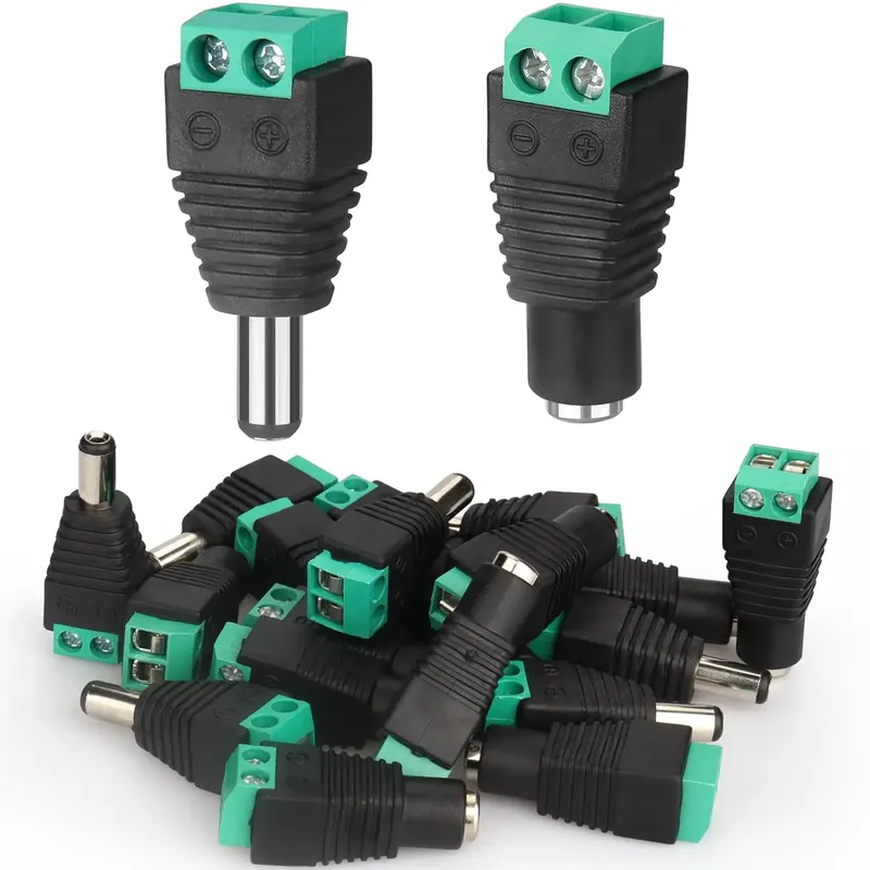 5Pairs 12V Männlich + Weiblich 2,1x5,5 MM DC Power Jack Stecker Adapter Barrel Stecker für CCTV Sicherheit Kamera Led Streifen