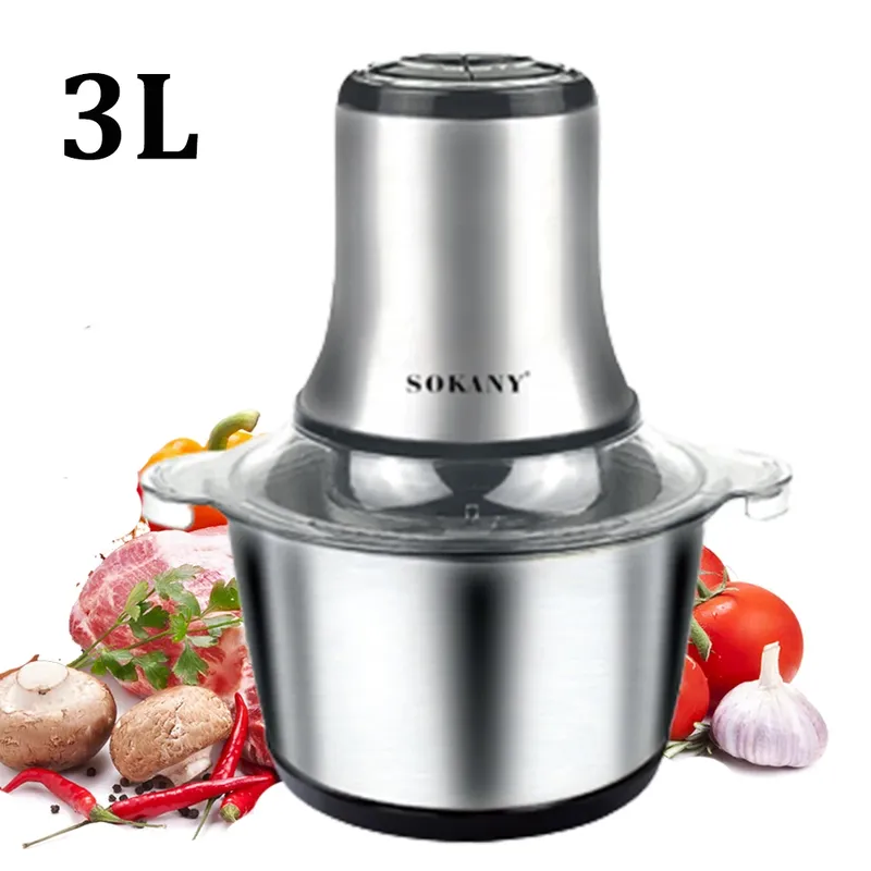 800W 3L Elektrische Fleischwolf Multifunktions Küchenmaschine Edelstahl Küche Grinder Gemüse Chopper Slicer Maschine Hause