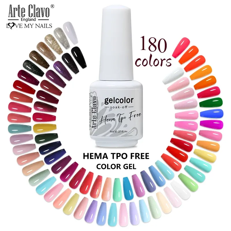 Arte Clavo 8 ml HEMA TPO Free Gel Nagellack Nail Art Maniküre Semi Permanent Gel UV Hybrid Lacke Base Top Coat Emails Neu