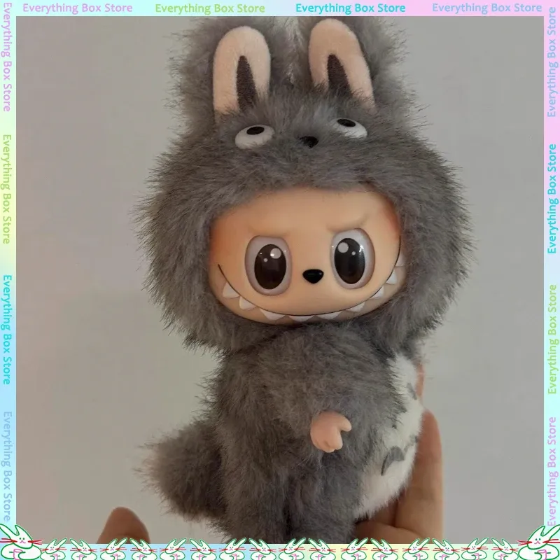 Für 17 cm Labubu Puppe Kleidung Plüsch Nette Totoro Baby Kleidung Labubu Puppe Anhänger Kleidung Stehende Haltung Puppe Outfit Ropa