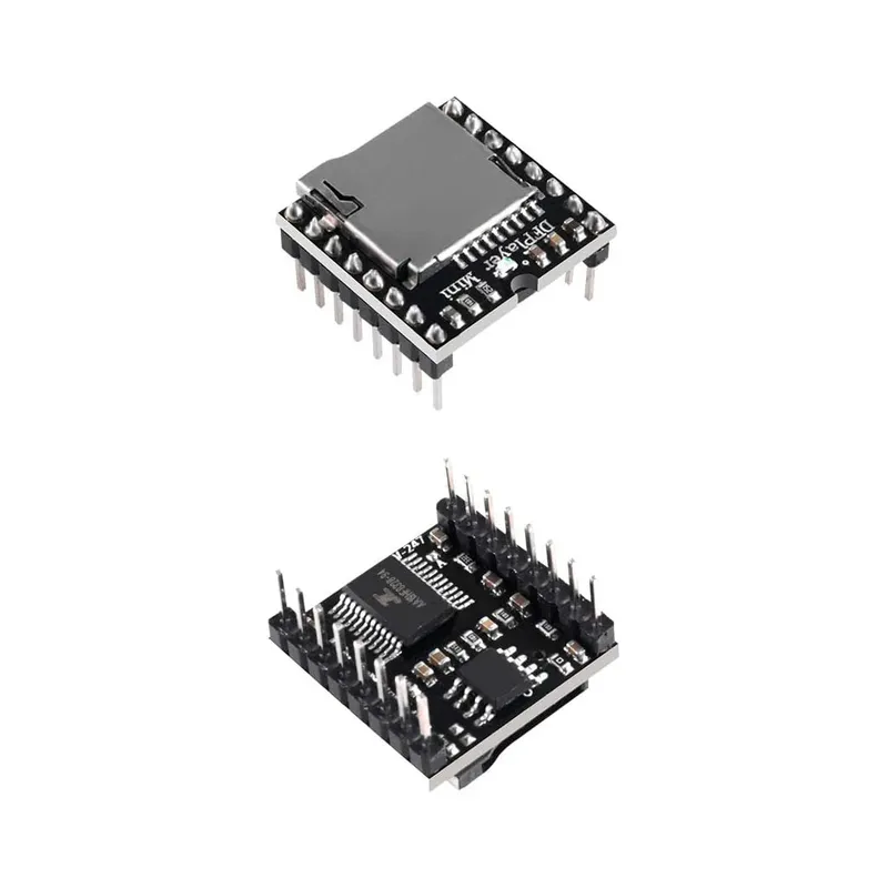 DFPlayer Mini-MP3-Player-Modul V3.0 MP3-Sprach-Dekodierungsplatine, unterstützt TF-Karte, U-Disk IO/serielle Schnittstelle/AD, kompatibel für Arduino
