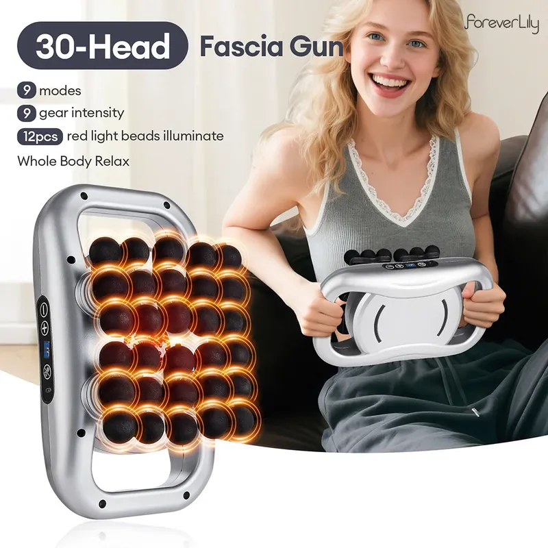 30-köpfe Körper Massage Pistole Hochfrequenz Vibration Faszien Pistole Zurück Taille Oberschenkel Massager Hals Schulter Massager Muskel masajeador