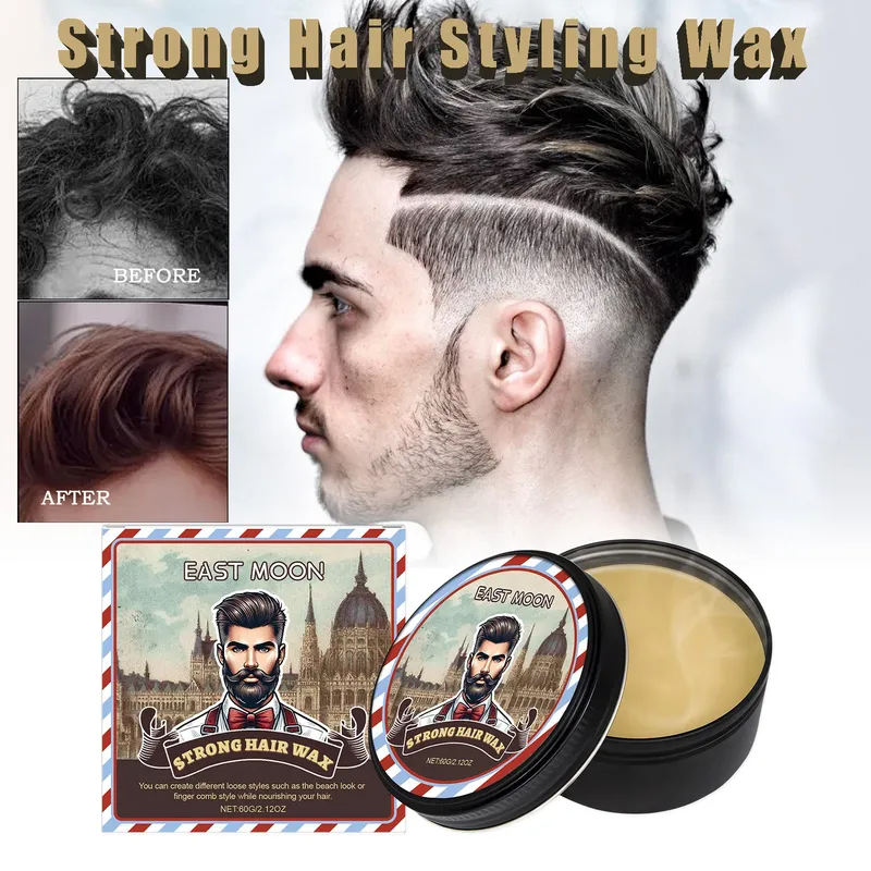Langlebiges Styling-Wachs, flauschiges Haar, Pomade-Wachs, hält das Haaröl, Kantenkontrolle, Barbershop-Werkzeuge, Salon, Friseur, Schlamm, Haarstyling