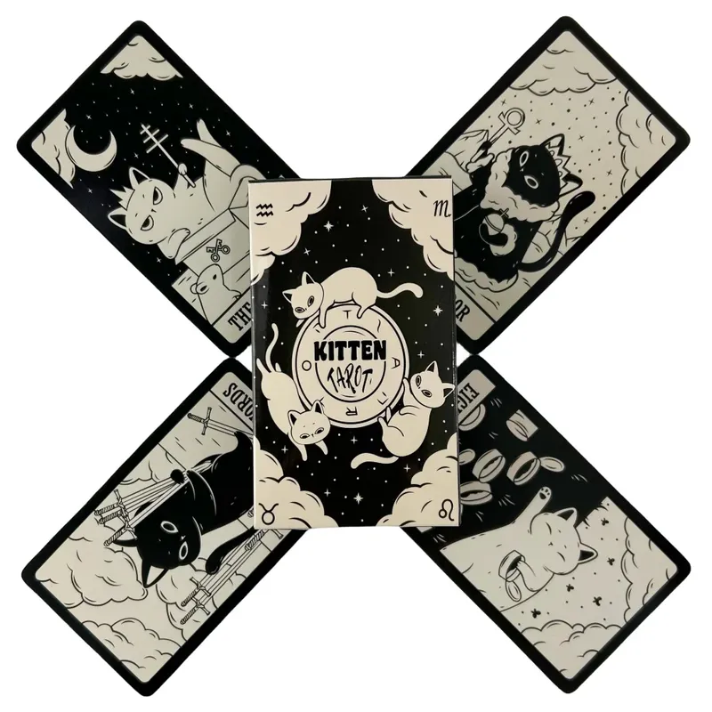 Tarotkarten mit Katzenkätzchen, A 78-Deck, Oracle English Visions Divination Edition, Board-Spiele