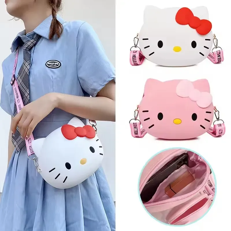 11 cm/19 cm Hallo Kitty Umhängetaschen Für Frauen Kawaii Umhängetasche Reise 3d Schulter Kleine Geldbörse Telefon Tasche freundin Geschenk