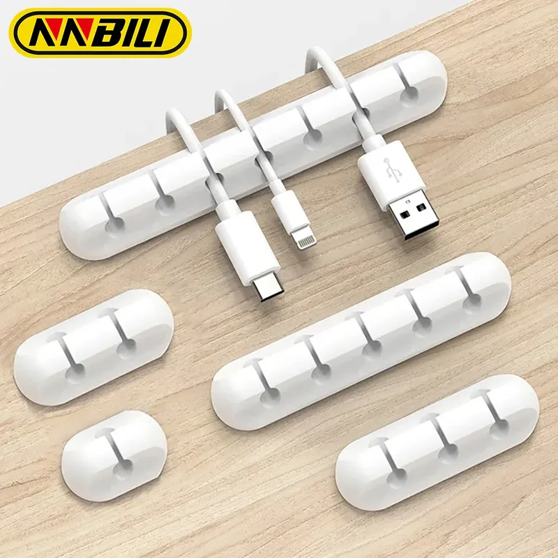 NNBILI 1/3/5/7 Loch Kabel Draht Organizer Silikon USB Kabel Wickler Management Clips Selbstklebend für Maus Tastatur Headset