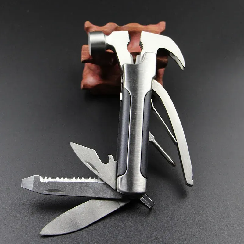 15-in-1 multifunktionales Survival-Hammerwerkzeug – Klappmesser aus Edelstahl, Zange, Camping- und Wanderausrüstung für Outdoor-Abenteuer