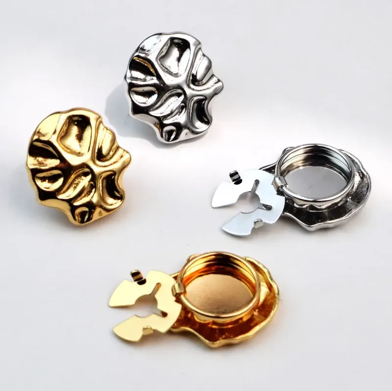 2PCS Mode Metall Knopf Abdeckung für Hemd Trendige Manschettenknöpfe für Frauen und Männer Ärmel Knöpfe Zubehör