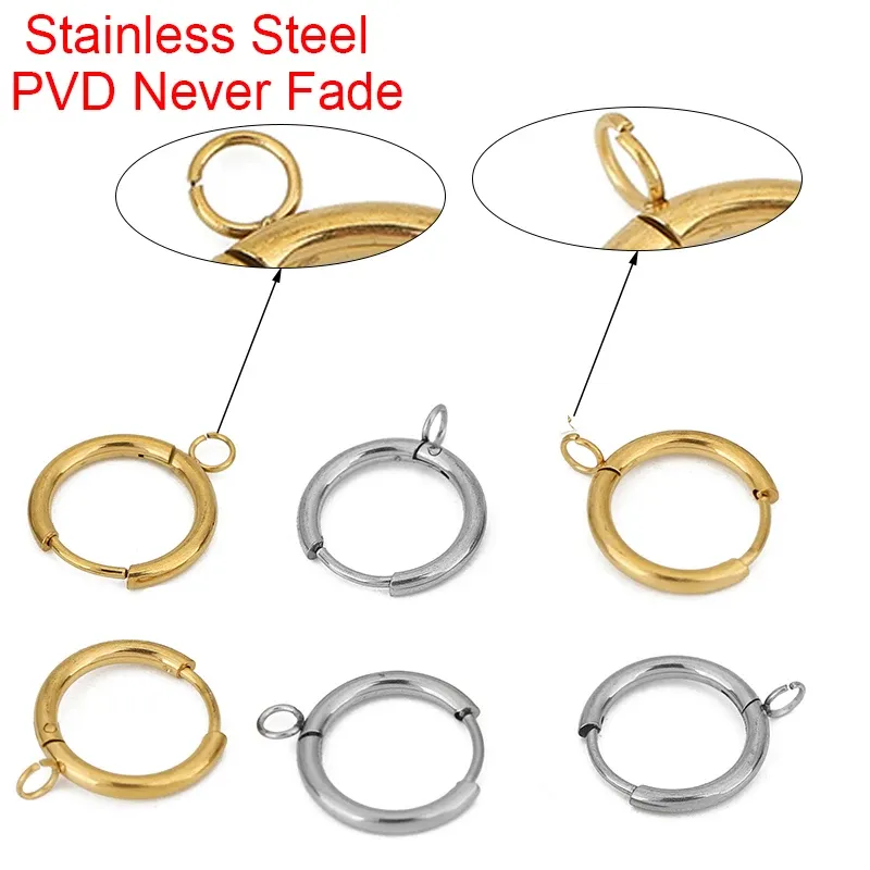 10 Stück PVD verblasst nie Ohrringe Haken machen 16 mm hypoallergen Edelstahl Ohrring Verschlüsse Draht für Schmuckzubehör Zubehör