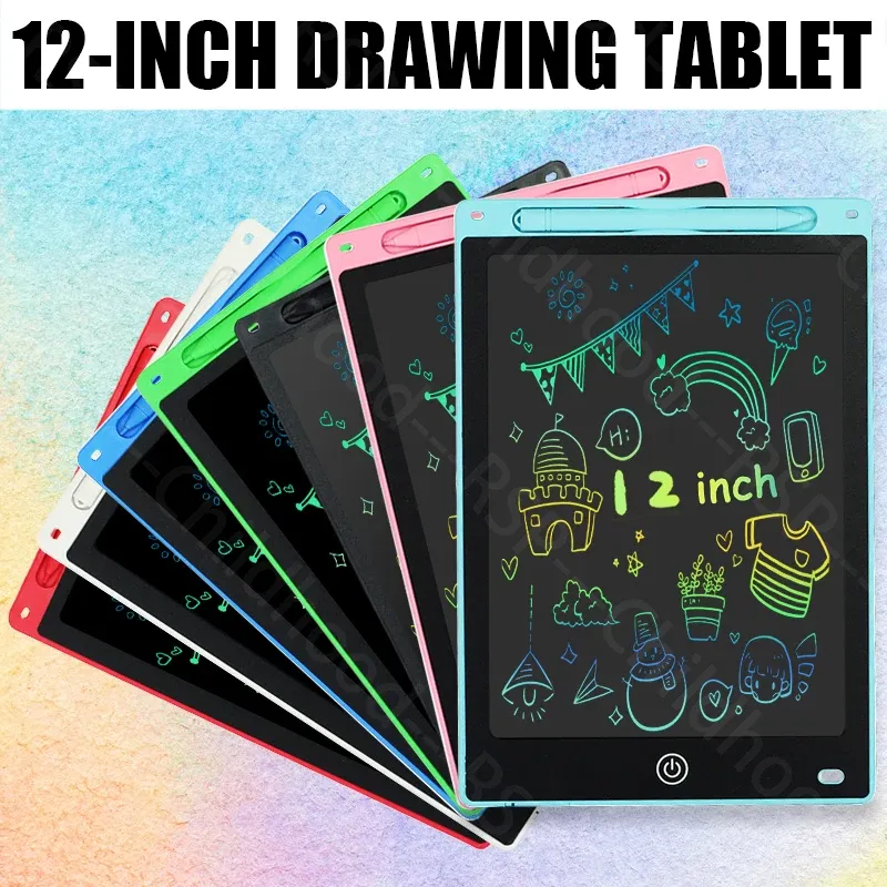 12-Zoll-Tablets, elektronischer Handschriftblock, Schreibtafel, Zeichentablett, LCD-Bildschirm, Schreibtablett, digitales Grafikspielzeug für Kinder