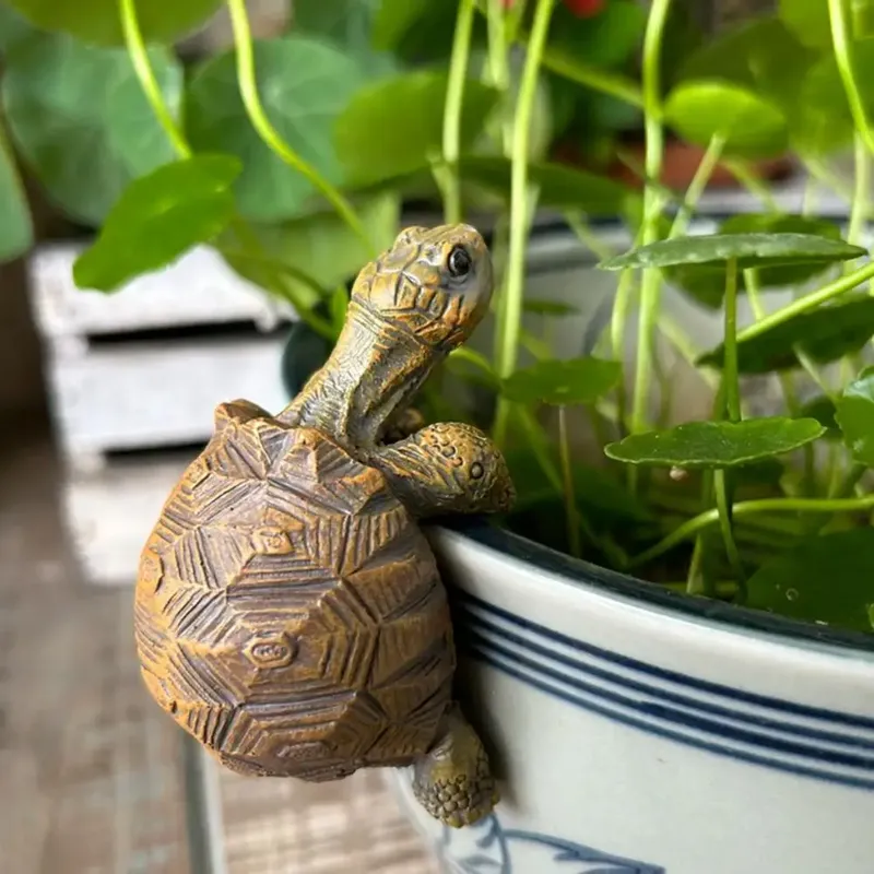 1/2 Stücke Kreative Simulation von Kleinen Schildkröten Harz Handwerk Gartenarbeit Balkon Blumentopf Dekoration Hause Aquarium Kleine Ornamente