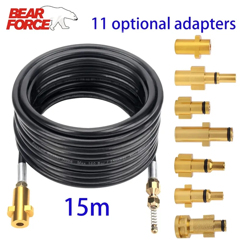 15 m Hochdruckreiniger, Pipeline, Abwasser, Baggerarbeiten, Strahlschlauch, Kanalisation, Abfluss, Jetting-Set, Rohrverstopfung, Verstopfung, Jet-Waschschlauchschnur