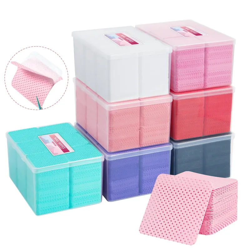 1080 stücke Nagellack Entferner Tücher Nagel Reinigung Pads Serviette Bunte Baumwolle Tücher Papier UV Gel Staub Reiniger Für Maniküre Werkzeuge