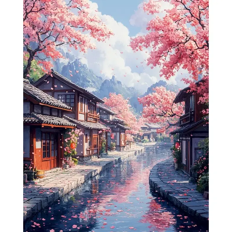 RUOPOTY Diy Malen Nach Zahlen Für Erwachsene Kits Berg Acryl Bild Nach Zahlen Landschaft Kreative Hobby Für Wohnkultur