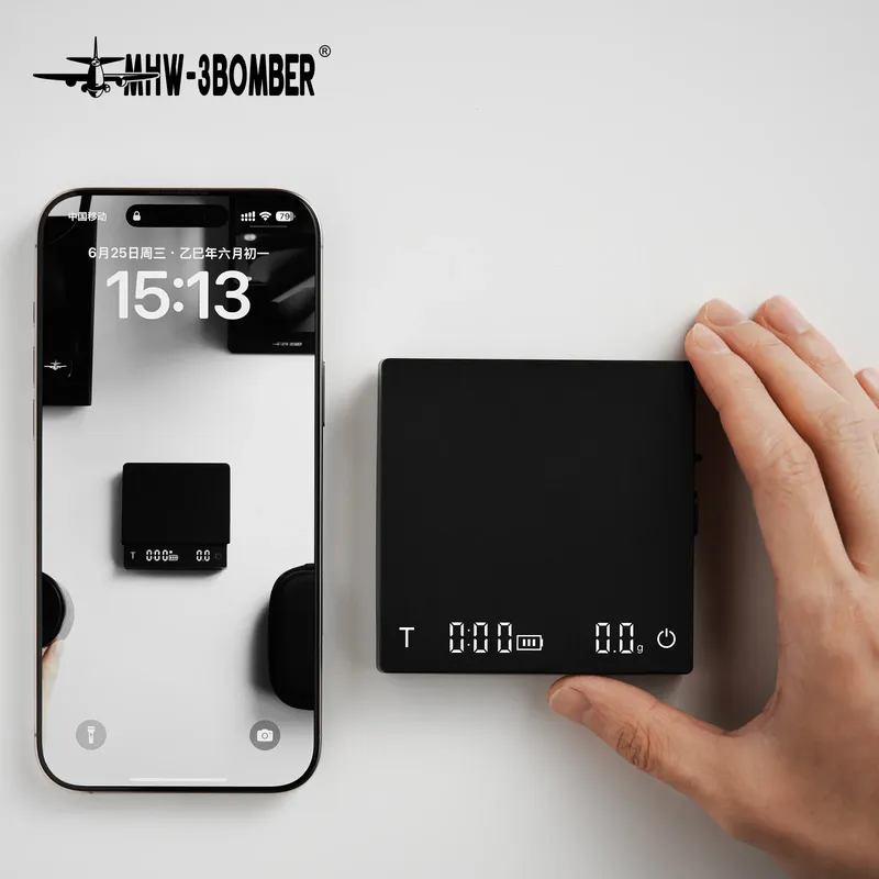 MHW-3BOMBER Cube Kaffeewaage 3.0 Mikro-Kaffeewaage, digitale Küchenwaage, kompakte, leichte Espressowaage für Barista